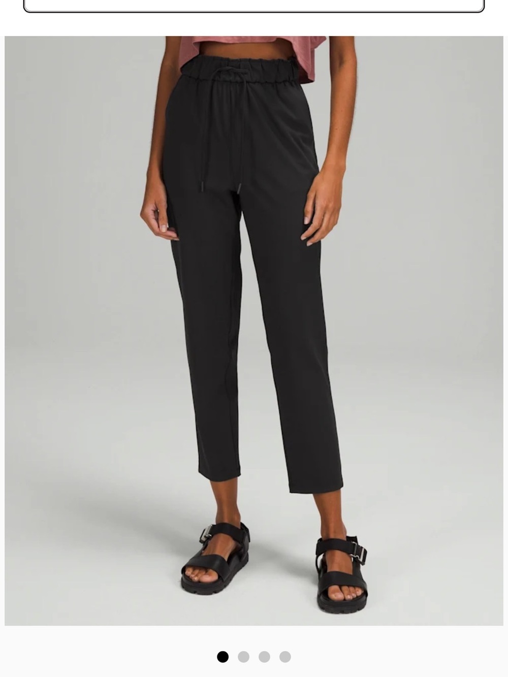 lululemon athletica Black High-Rise Drawstring Straight-Leg Pants